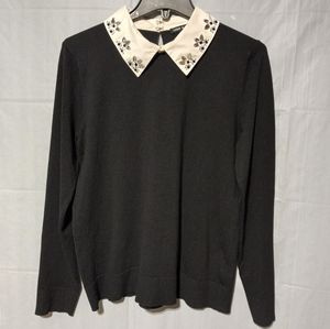Cable & Guage EUC Bejeweled Party Top, Size Large